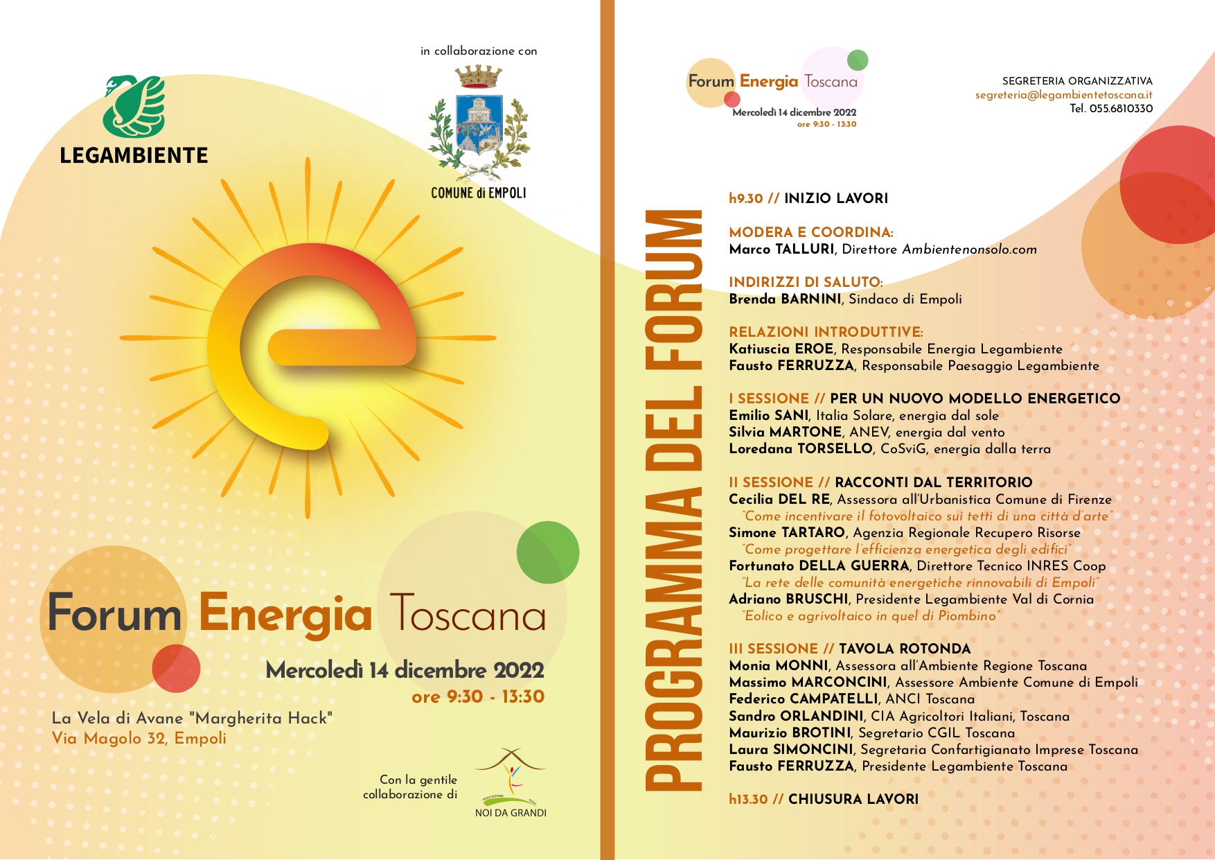 Locandina col programma del forum energia