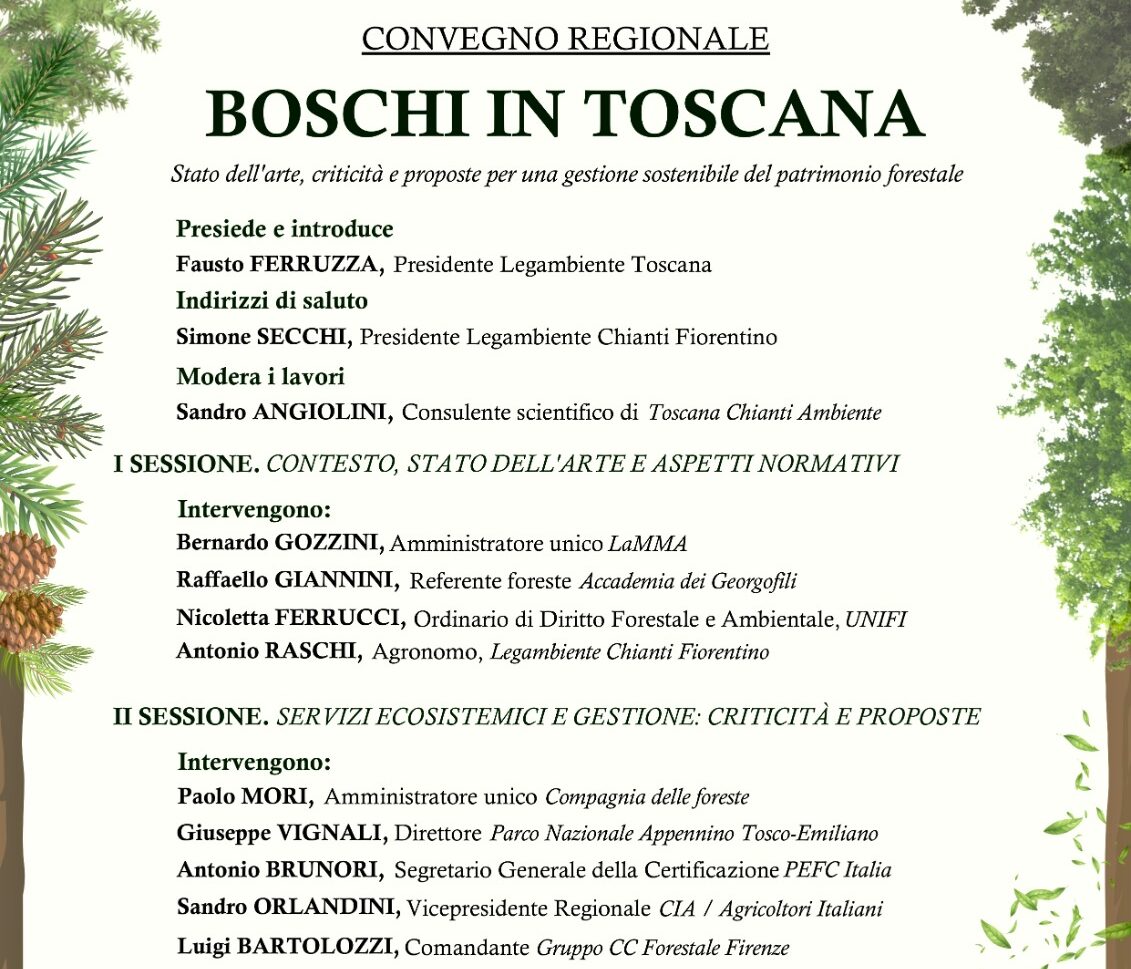 Locandina convegno boschi in Toscana