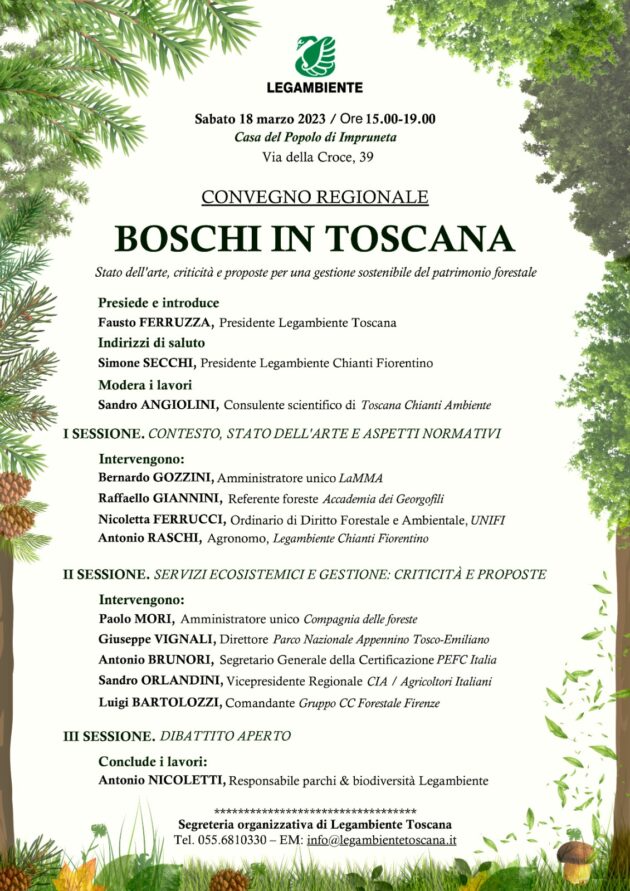 Locandina convegno boschi in Toscana
